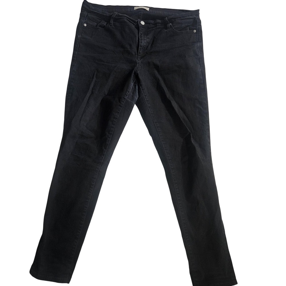 Gap 1969 True Skinny Jeans‎ Womens 16 Tall Black Dark Wash Stretch Denim